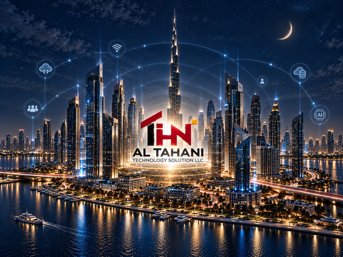 AL TAHANI technology and Dubai skyline